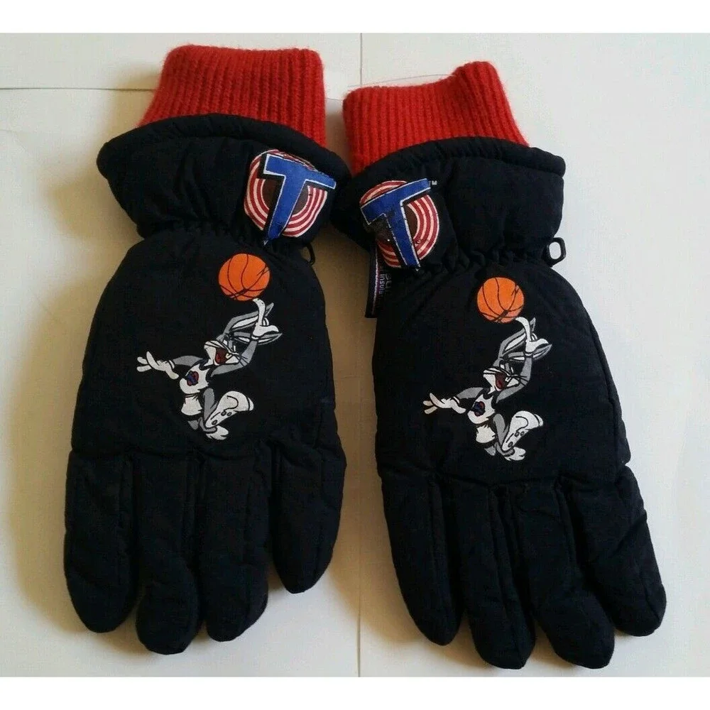 VINTAGE 1996 SPACE JAM BUGS BUNNY TUNE SQUAD WINTER GLOVES JORDAN SZ SMALL